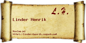 Linder Henrik névjegykártya